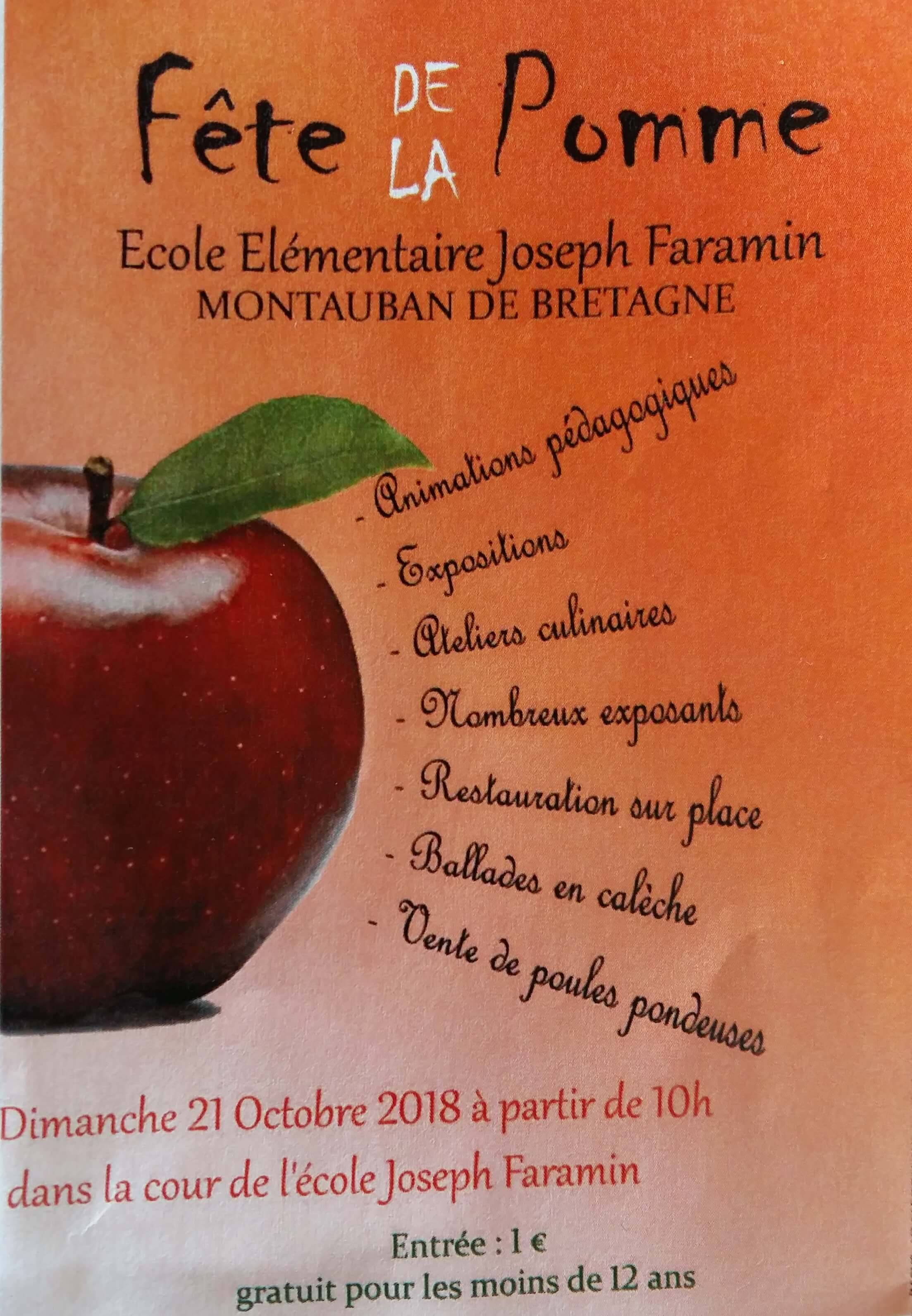 Affiche de la fête de la pomme de montauban de bretagne