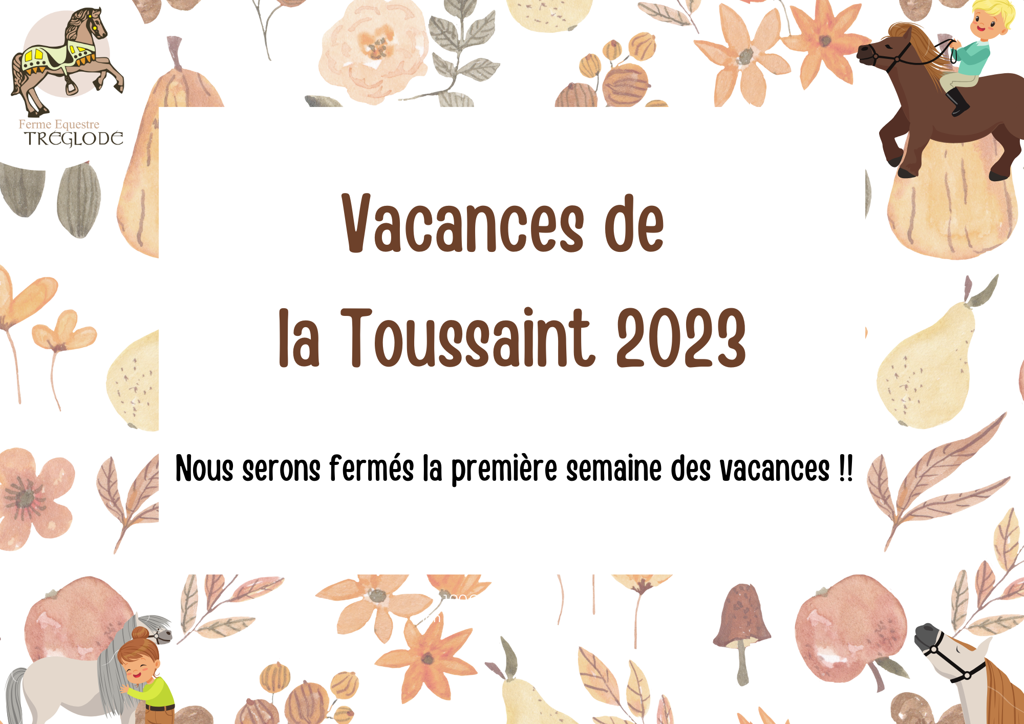 Planning des vacances de la Toussaint 2023