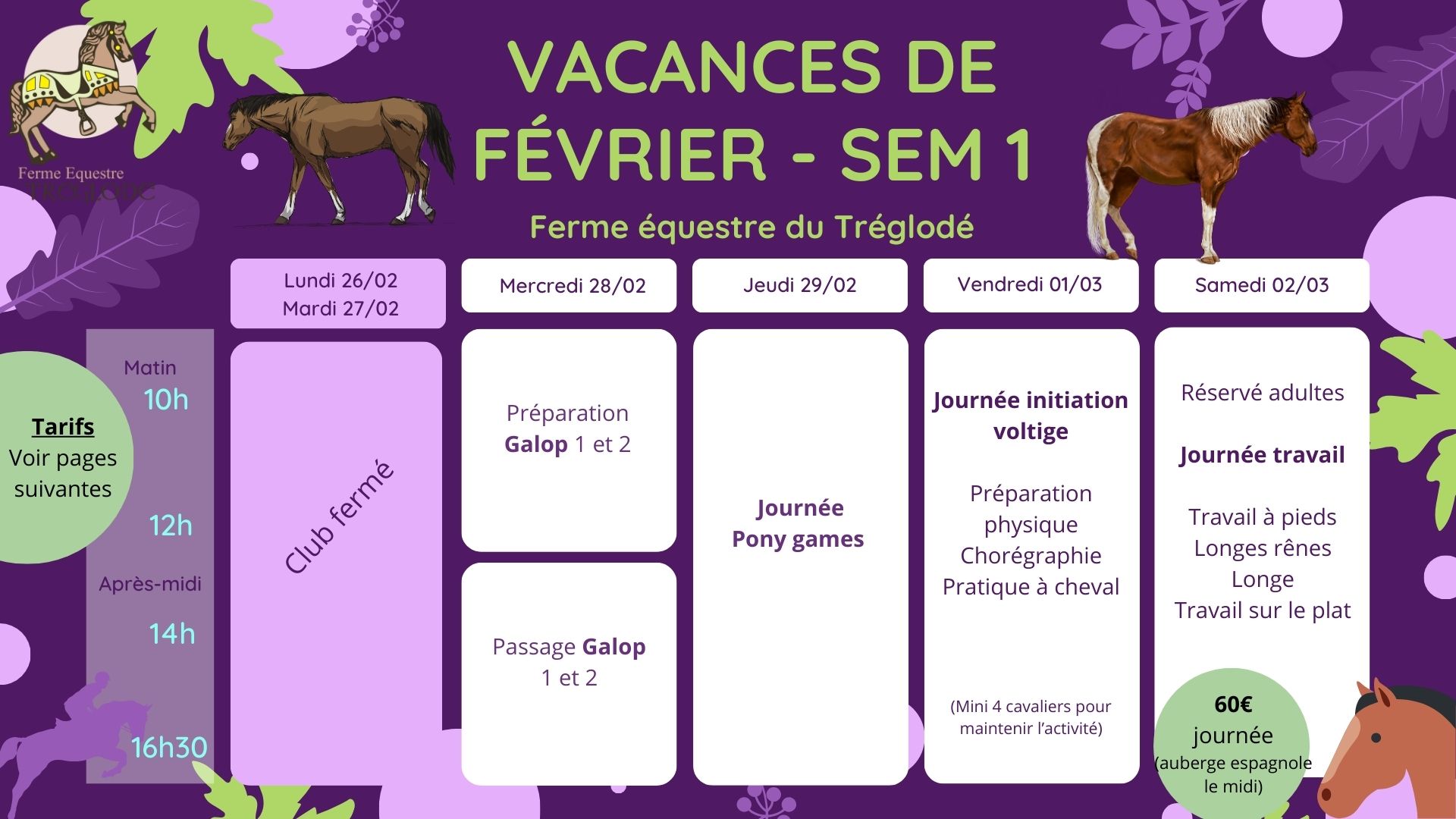 Programme des vacances de février 2024